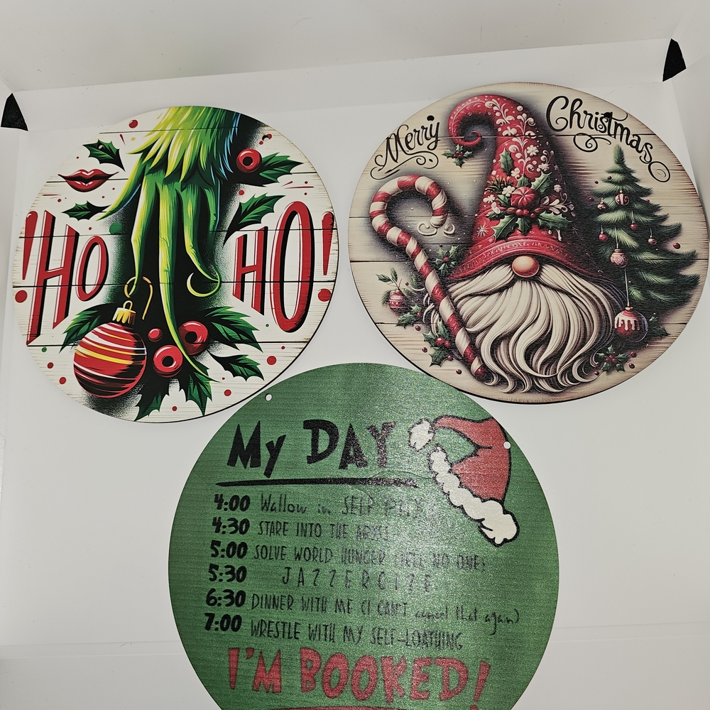 Festive Christmas Wooden Sign Decor - Select 1